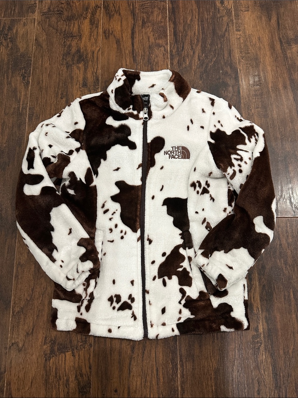 The North Face Kids' Cream & Brown Patterned Fleece Jacket